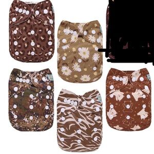 Baby Cloth Diapers Reusable 5 pack with 10 cloth inserts